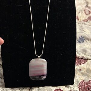 Pink and Black Pendant Necklace